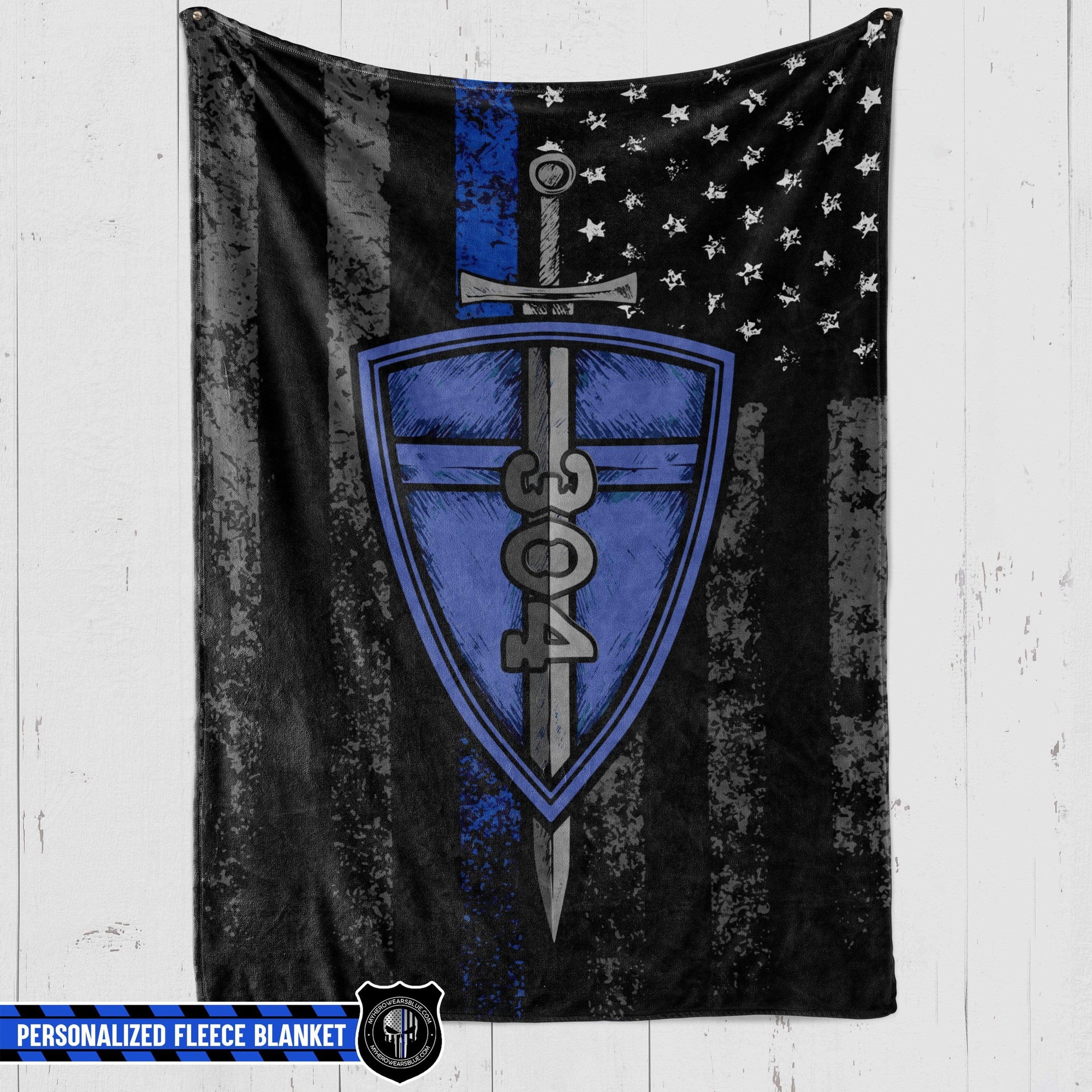 Fleece Blanket 60" x 80" - BEST SELLER Personalized Fleece Blanket - TBL - Sword And Flag