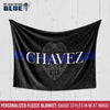 Fleece Blanket 30" x 40" Personalized Fleece Blanket - Thin Blue Line - Police Badge - Name