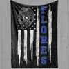 Fleece Blanket 30" x 40" Personalized Fleece Blanket - Thin Blue Line Police Name
