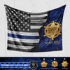 Fleece Blanket 30" x 40" Personalized Fleece Blanket - Thin Blue Line - Sheriff Badge