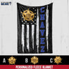 Fleece Blanket 30" x 40" Personalized Fleece Blanket - Thin Blue Line Sheriff Name