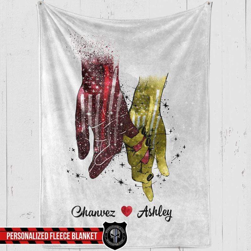 TBL - Always By Your Side Firefighter And Dispatcher Personalized Fleece Blanket