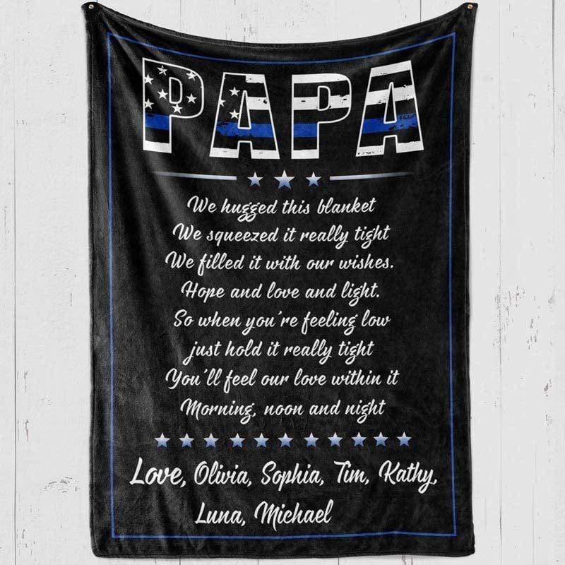 Thin Blue Line - We Hugged This Personalized Fleece Blanket