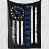 Thin Blue Line Circle Star Personalized Fleece Blanket
