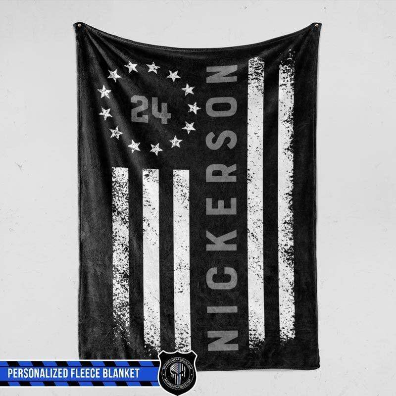 TSL - Correctional Officer Circle Star Personalized Fleece Blanket