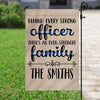 Behind Every Strong Police Officer Personalized Garden Flag