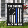 Circle Star Thin Blue Line Flag Back The Blue Personalized Garden Flag