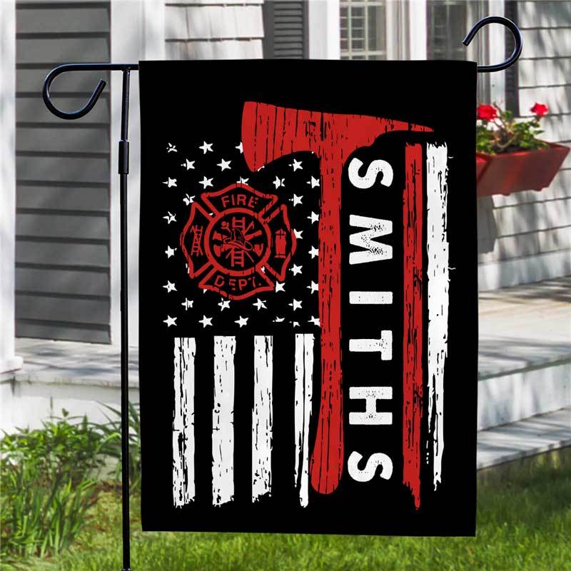 Firefighter Axe Name Personalized Garden Flag