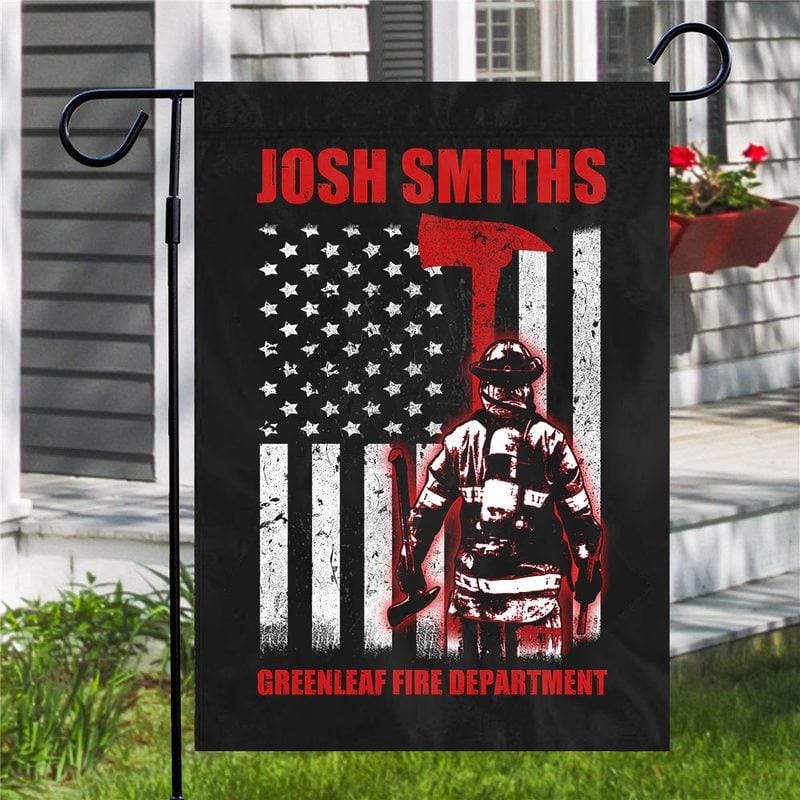 Firefighter Bunker Gear Personalized Garden Flag