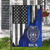 Half Thin Blue Line Flag Police Badge Personalized Garden Flag