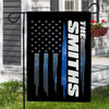 Police Thin Blue Line Flag Name Personalized Garden Flag