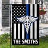 Thin Blue Line And Nurse Personalized Garden Flag