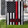 Thin Red Line Name Flag Personalized Garden Flag