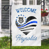 Welcome Blue Line Family Personalized Garden Flag