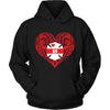 Hoodie Pullover Hoodie / S / Black Firefighter Emblem Pattern Heart Personalized Hoodie