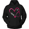 Hoodie Pullover Hoodie / S / Black Heart Stethoscope Galaxy Nurse Personalized Hoodie