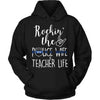 Hoodie Pullover Hoodie / S / Black Rockin The Police Wife Teacher Life Personalized Hoodie