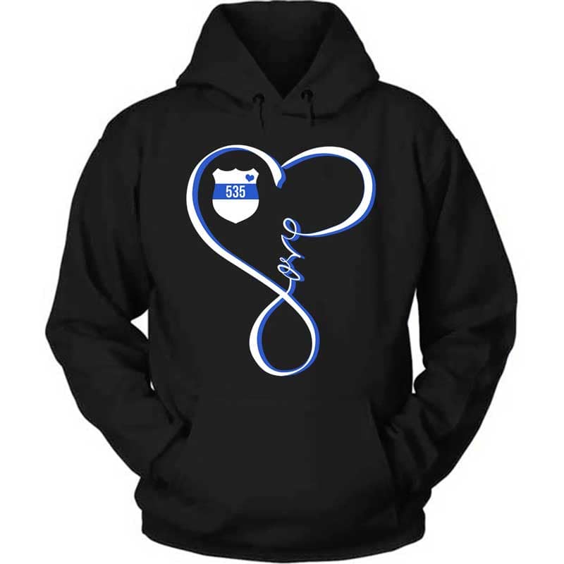 Hoodie Pullover Hoodie / S / Black TBL - Infinity Love Badge Personalized Hoodie