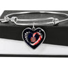 Jewelry Heart Pendant Silver Bangle / No Beautiful Heart - TRL - Heart - Adjustable Luxury Bangle
