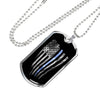 Jewelry Military Chain (Silver) / No Distressed Flag - Dog Tag