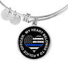 Jewelry Luxury Bangle (Silver) / No My Heart Belongs To A Police Officer - Adjustable Luxury Bangle