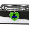 Jewelry Heart Pendant Silver Bangle / No Saint Patrick's Day - Heart - Adjustable Luxury Bangle