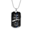 Thin Blue Line - Police Daddy And Daughter Love Never Ends Luxury Dog Tag Military Ball Chain