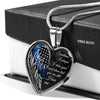 Thin Blue Line - Whispers Angel Heart Luxury Necklace