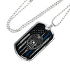 Jewelry Military Chain (Silver) / No Thin Blue Line Flag - Police Badge - Luxury Dog Tag - Military Ball Chain