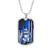 Jewelry Military Chain (Silver) / No Thin Blue Line Flag - Police Suit - Luxury Dog Tag - Military Ball Chain