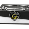 Jewelry Thin Gold Line Dispatcher Flag And Heart Adjustable Luxury Bangle