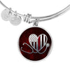 Jewelry Luxury Bangle (Silver) / No Thin Red Line - Nurse Heart Stethoscope - Circle - Adjustable Luxury Bangle