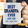 Best Grandpa Ever Just Ask My Grandkids Personalized Thin Blue Line Coffee Mug