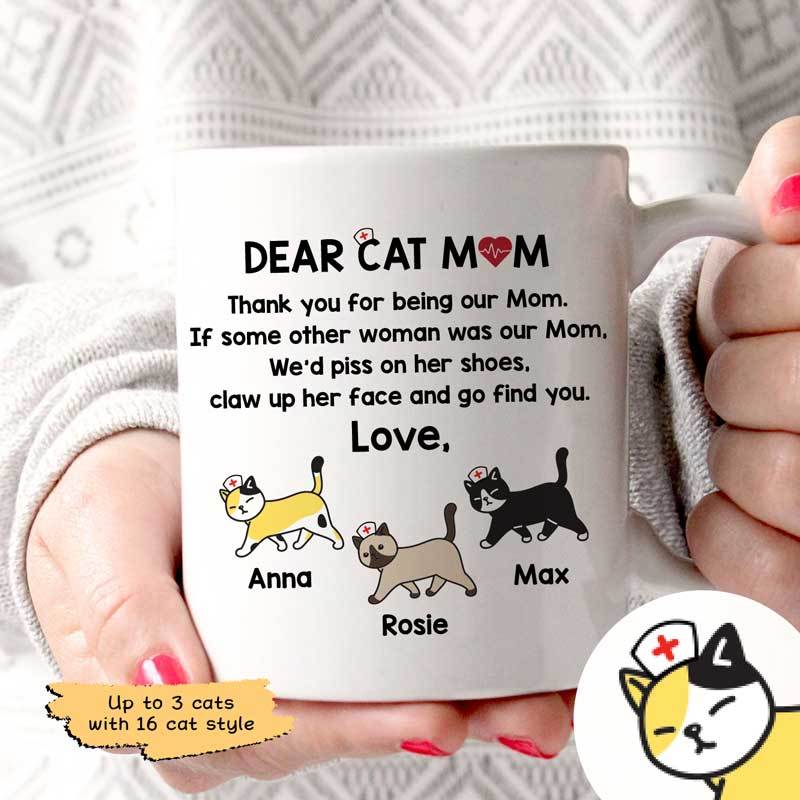 Dear Cat Mom Nurse Personalized Coffee Mug