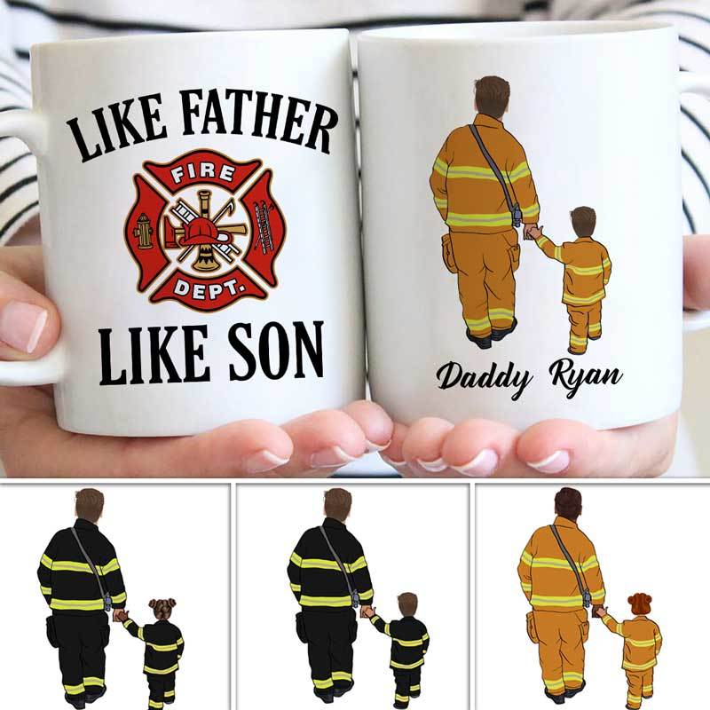 Firefighter Dad I Love You Personalized Mug (Son)