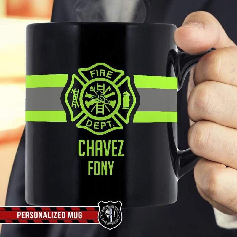 Firefighter Uniform Stripe Personalized Thin Red Line Coffee Mug