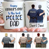 Happy Father‘s Day To The Best Police Dad Personalized Thin Blue Line Coffee Mug