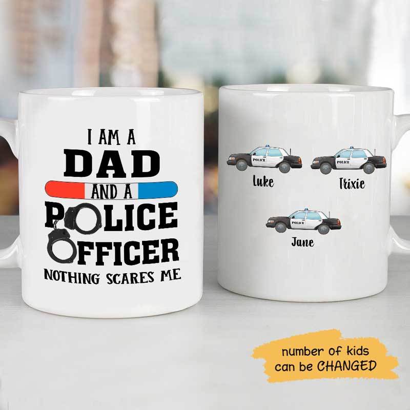 I Am A Dad And A Police Officer Thin Blue Line Personalized Coffee Mug
