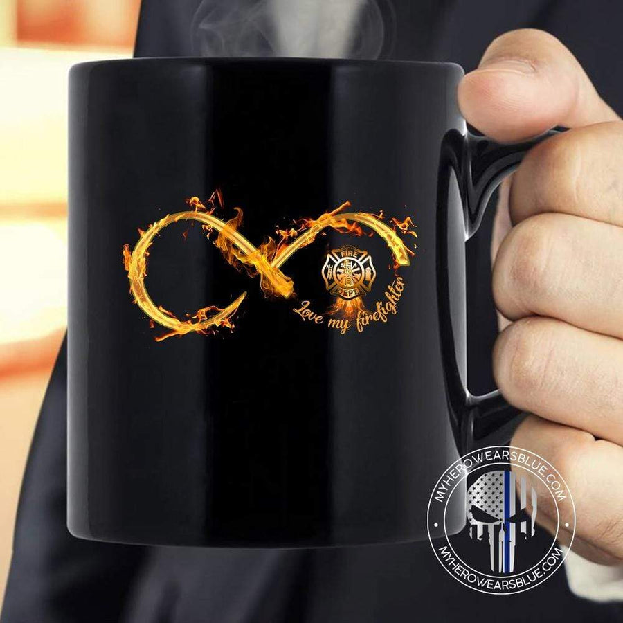 Mugs Black / 11oz Infinity Love Firefighter Mug
