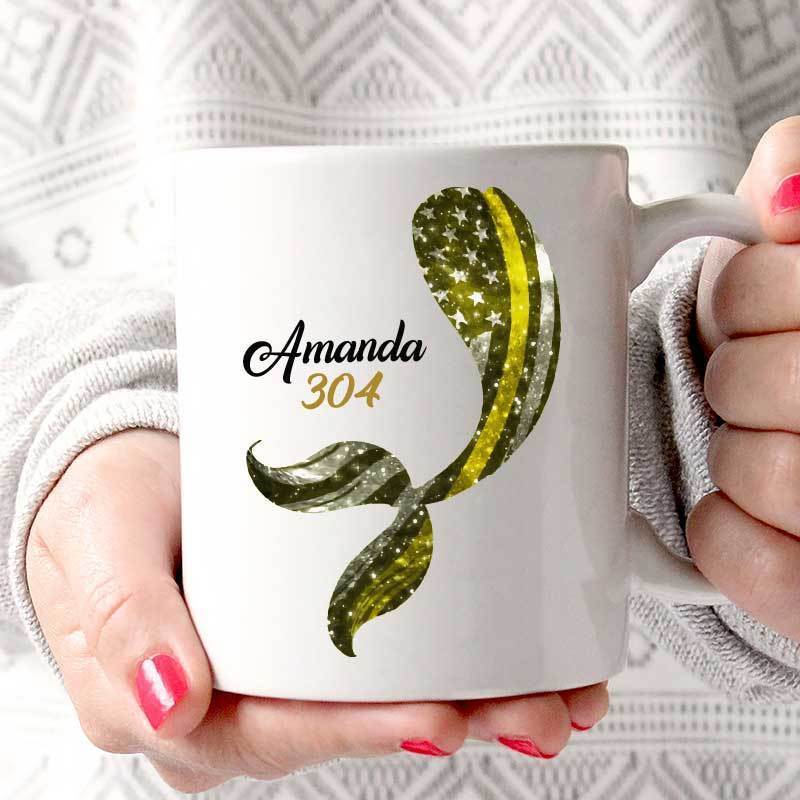 Mermaid Thin Gold Line Dispatcher Personalized Mug