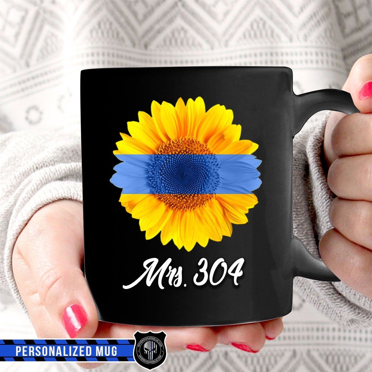 Mugs Black / 11oz Mrs. Sunflower - Personalized Mug - Coffee Mugs