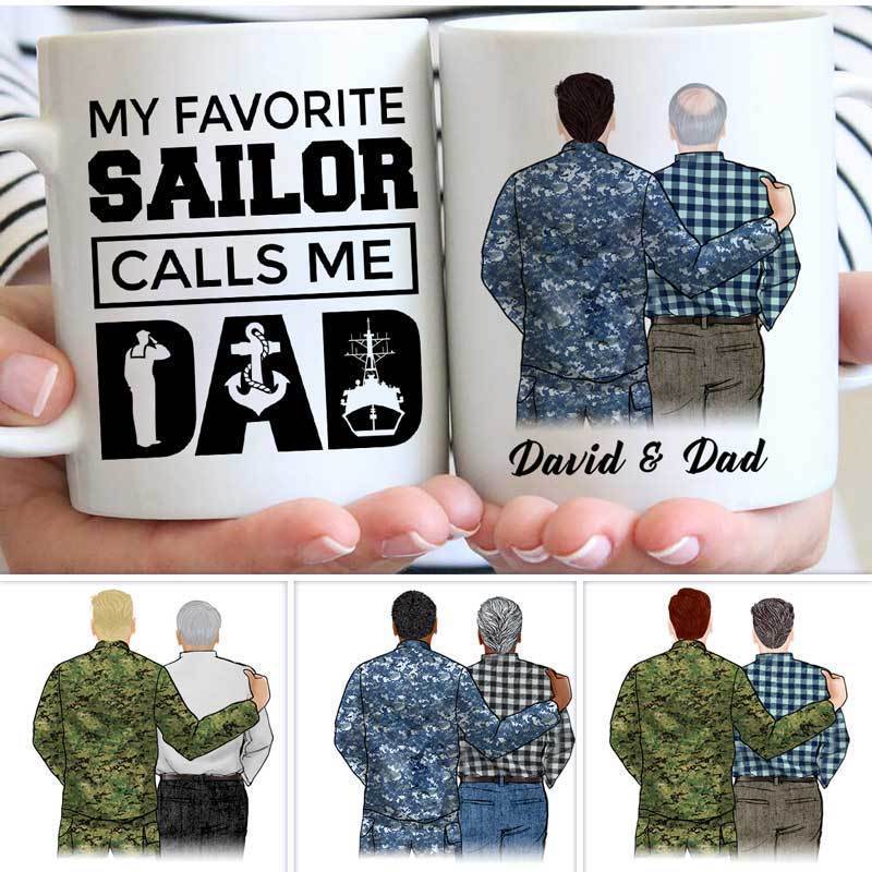 My Favorite Navy Sailor Calls Me Dad Personalized Mug