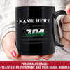 Mugs Black / 11oz Name And Badge Number - Thin Green Line - Personalized Mug