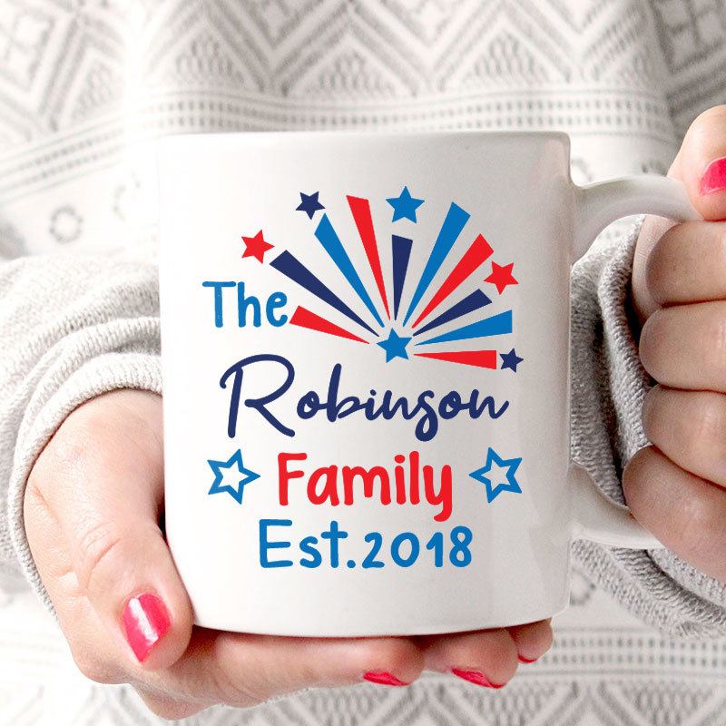 Patriotic Family Est Personalized Mug