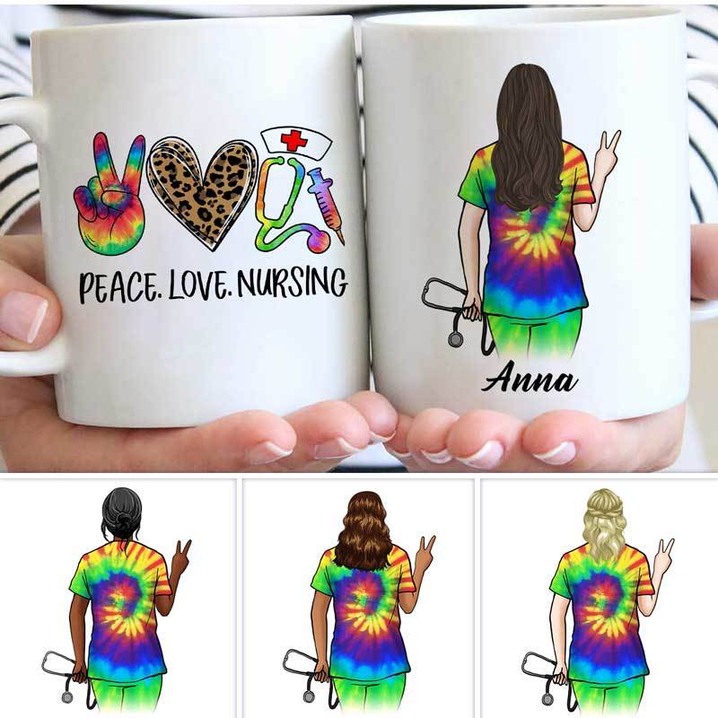 Peace Love Nursing Personalized Mug