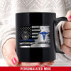 Mugs Black / 11oz Personalize Mug - Half Flag - Police x Nurse