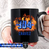 Mugs Black / 11oz Personalized Mug - Badge Number Fire Texture - Police