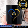 Mugs Black / 11oz Personalized Mug - Dispatcher x TBL - Heart Stand tall Blue Gold Has Your Back Mug