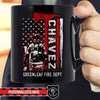 Mugs Black / 11oz Personalized Mug - Firefighter And Nation Flag