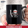 Mugs Black / 11oz Personalized Mug - Firefighter Emblem - Love